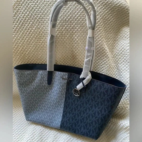 Michael Kors Blue and Gray Women's Tote $448 Retail NWT - Picture 1 of 6